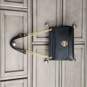 Tory Burch Black Britten Flap Shoulder Bag